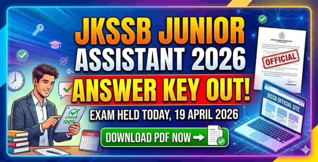 JKSSB Junior Assistant Answer Key 2026