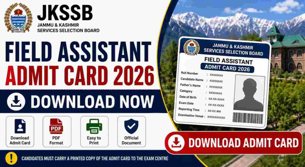 JKSSB Field Assistant Admit Card 2026