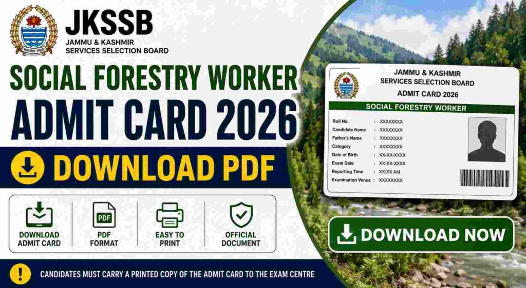 JKSSB Social Forestry Worker Admit Card 2026