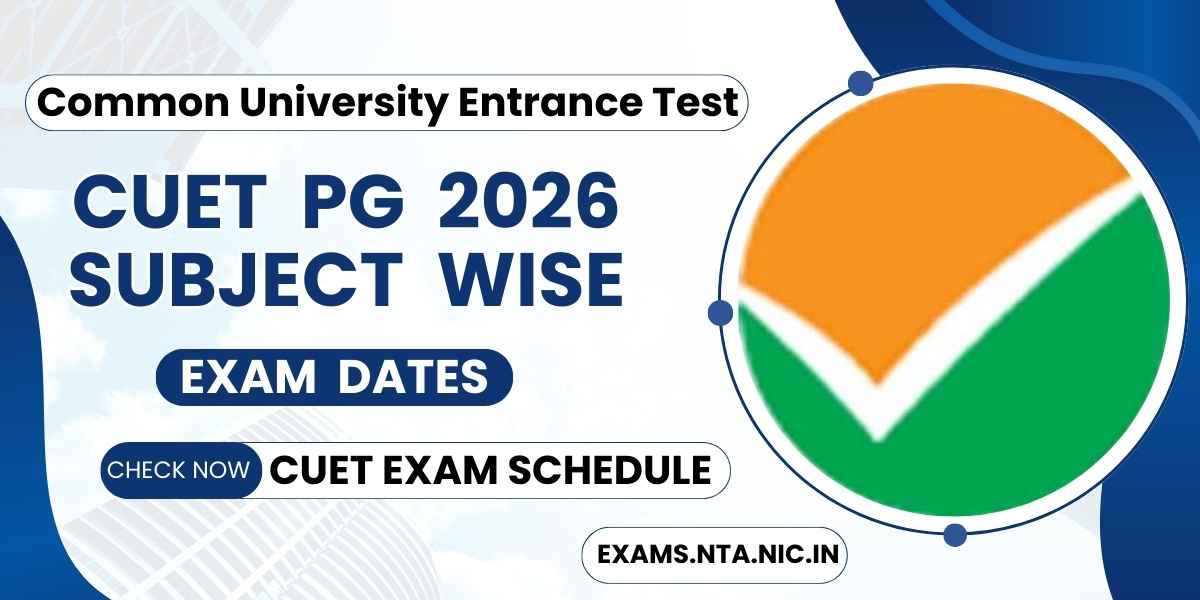 CUET PG 2026 Subject Wise Exam Date