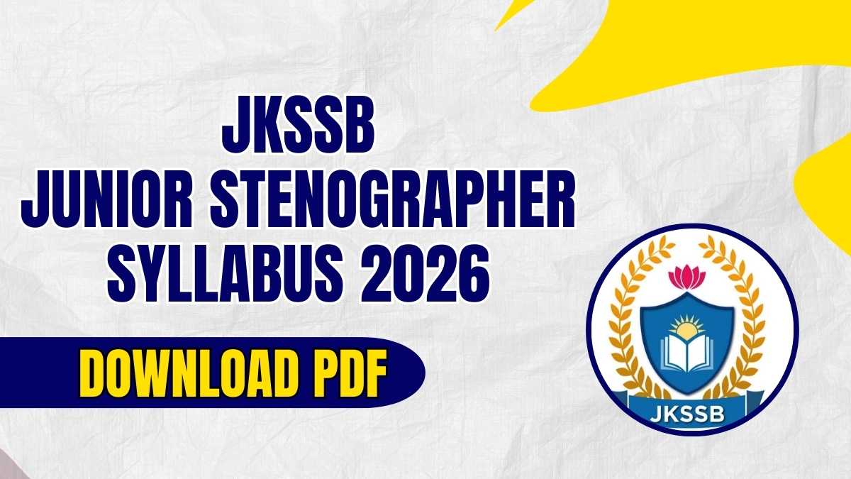 JKSSB Junior Stenographer Syllabus 2026 PDF