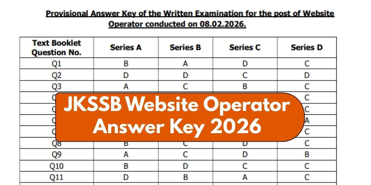 JKSSB Website Operator Answer Key 2026