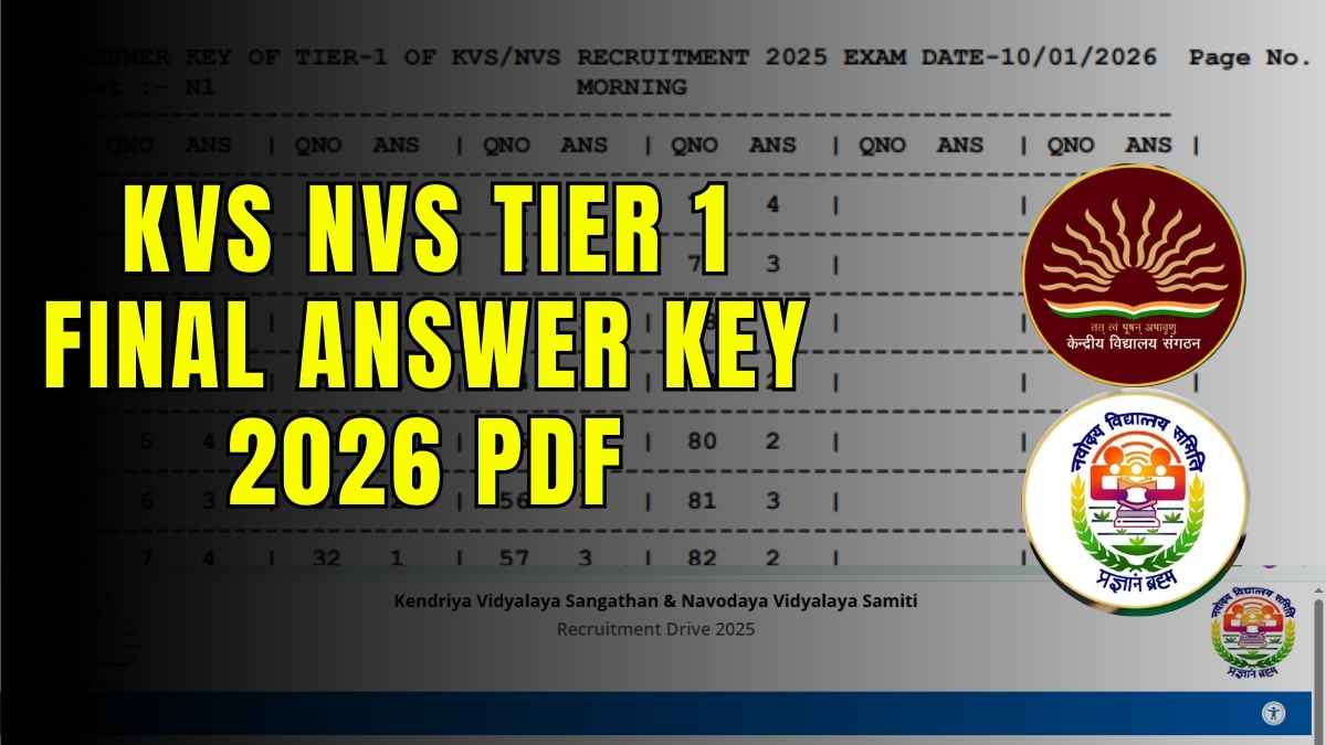 KVS NVS Tier 1 Final Answer Key 2026