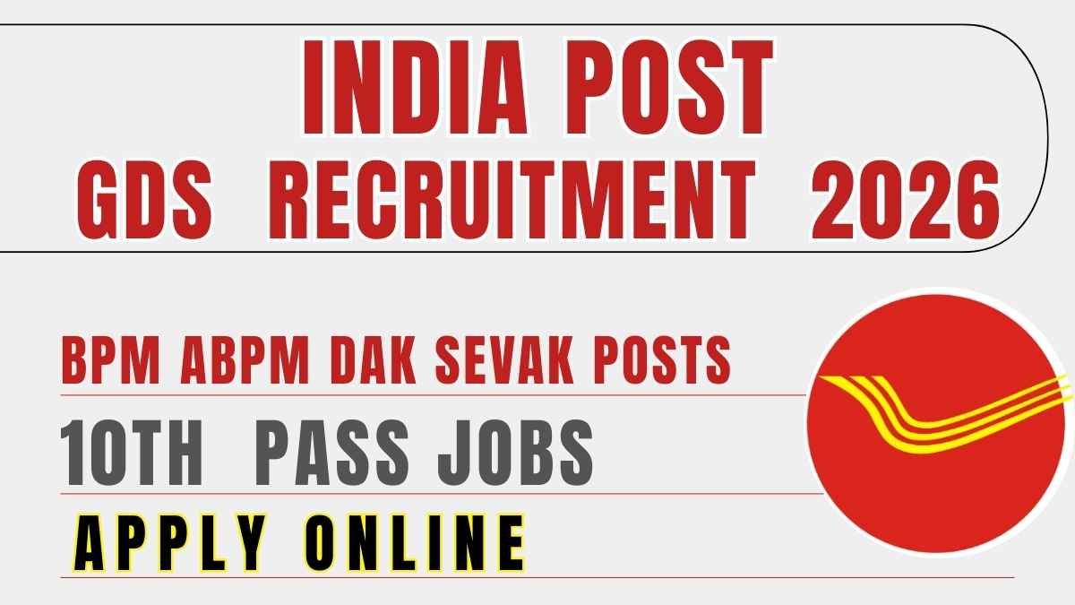 India Post GDS Recruitment 2026 Notification for BPM ABPM Dak Sevak Posts