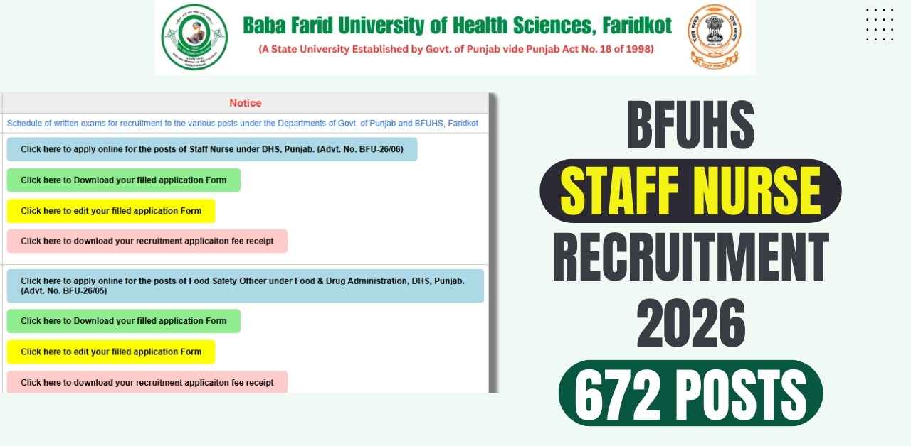 BFUHS Staff Nurse Recruitment 2026
