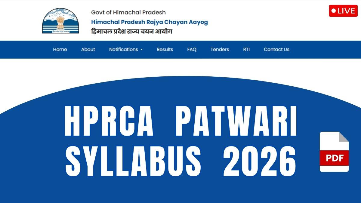 HPRCA Patwari Syllabus 2026 PDF