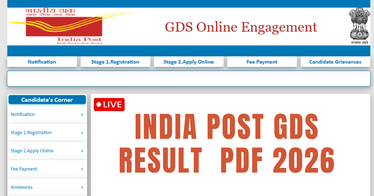 India Post GDS Result 2026 PDF