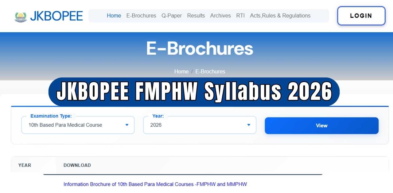 JKBOPEE FMPHW Syllabus 2026