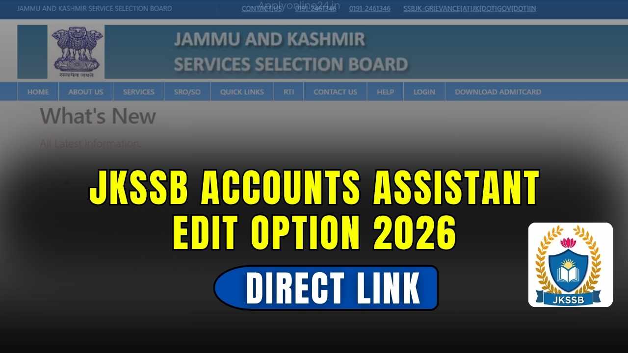JKSSB Accounts Assistant Edit Option 2026