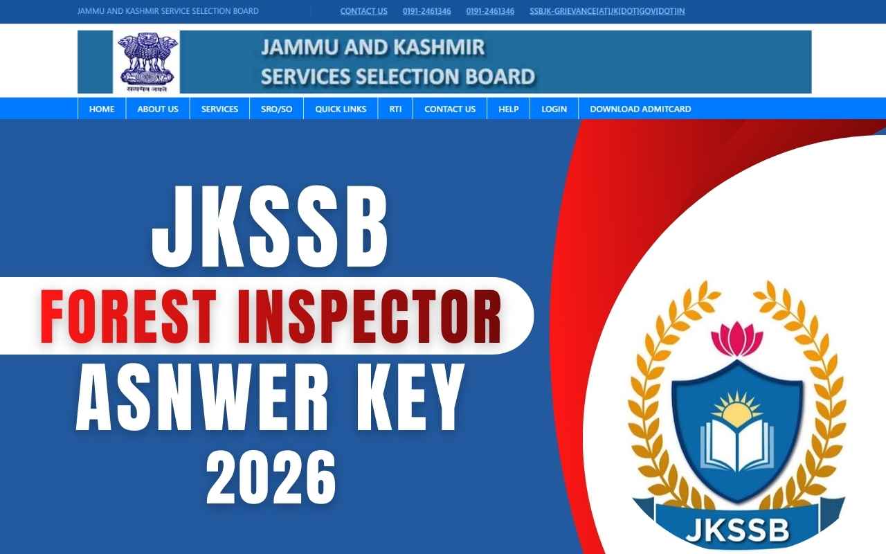 JKSSB Inspector Forest Answer Key 2026