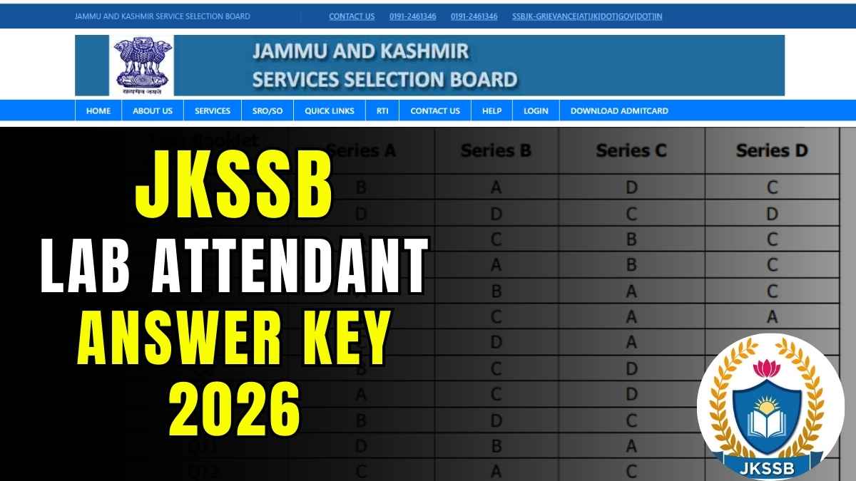 JKSSB Laboratory Attendant Answer Key 2026