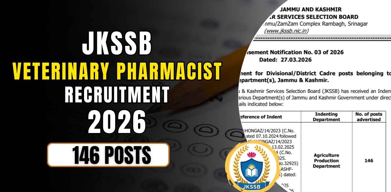 JKSSB Veterinary Pharmacist Recruitment 2026