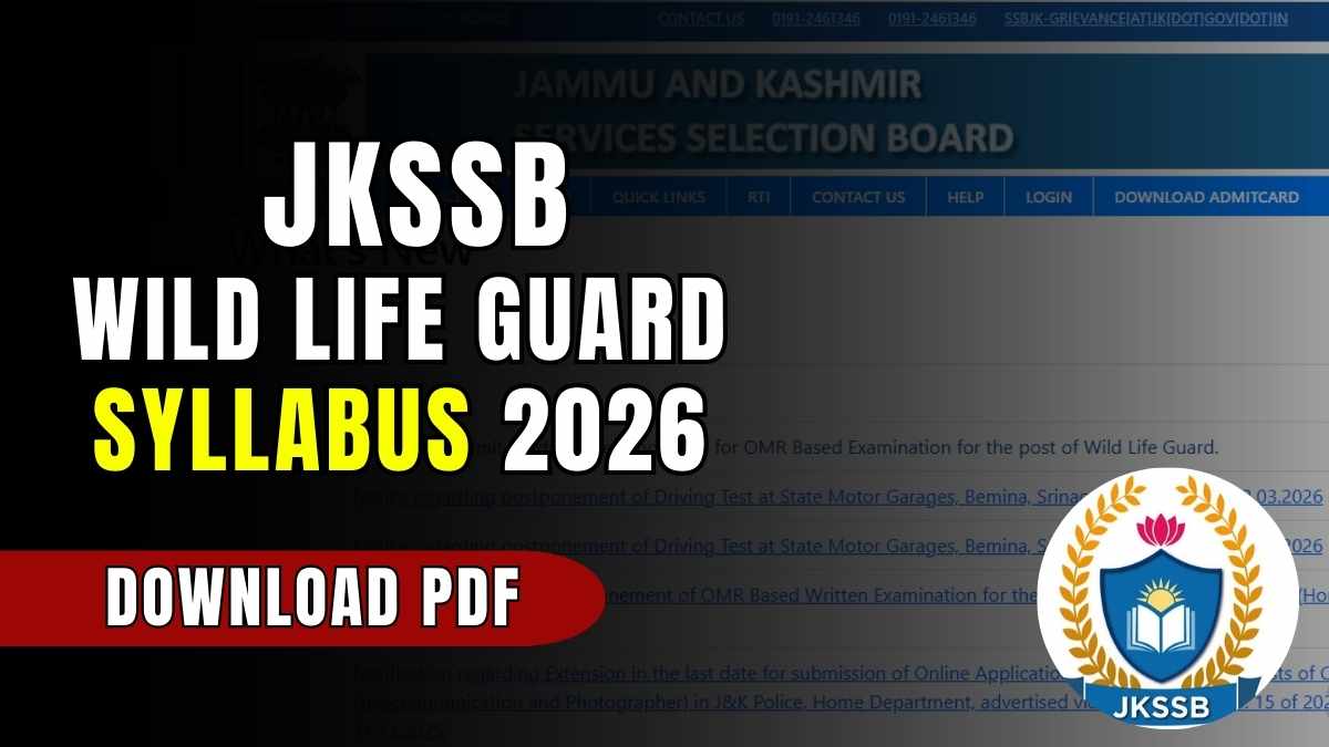 JKSSB Wild Life Guard Syllabus 2026