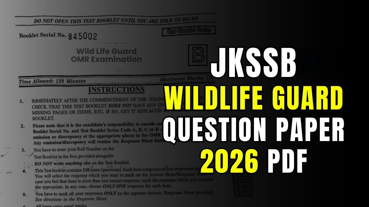 JKSSB Wildlife Guard Question Paper 2026 PDF
