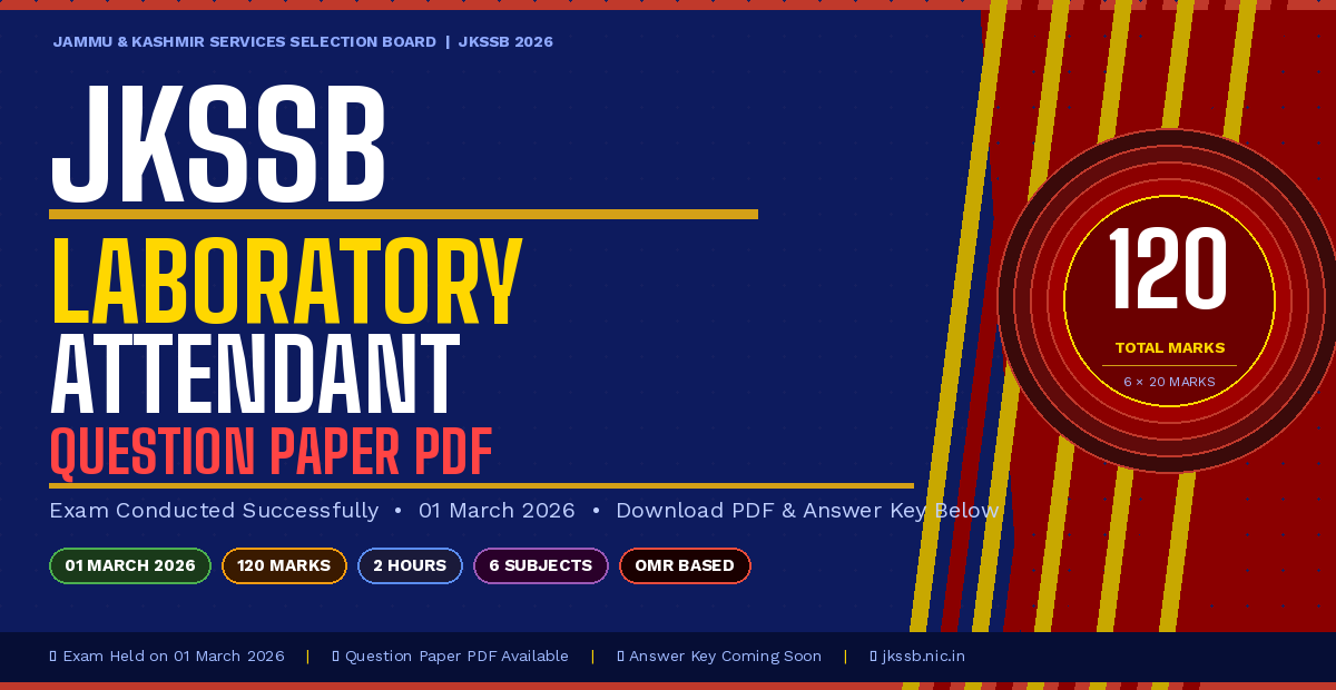 jkssb lab attendant question paper