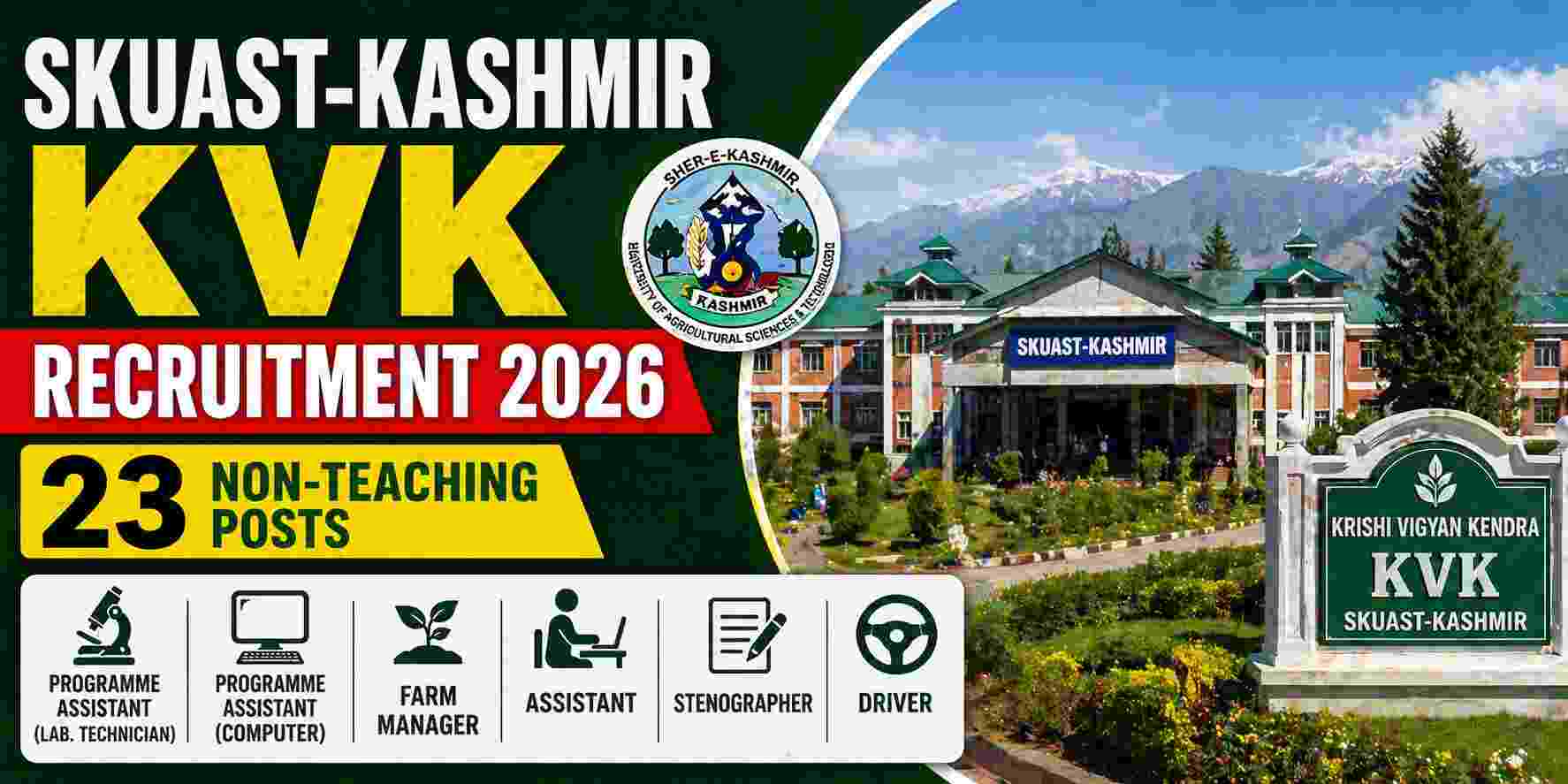 SKUAST Kashmir KVK Recruitment 2026