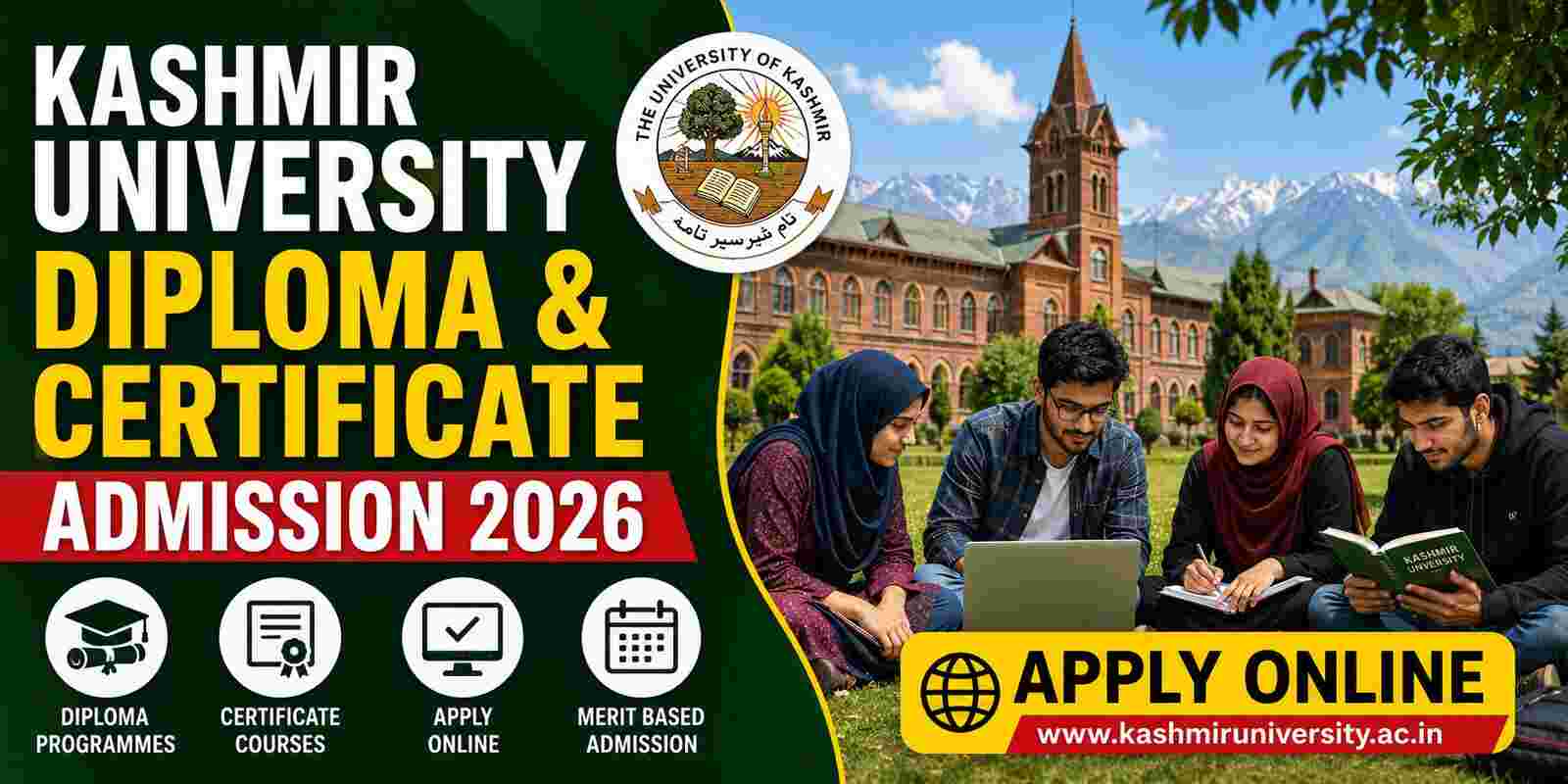 Kashmir University Diploma & Certificate Admission 2026